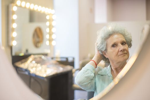 Senior Poodle in a grooming salon